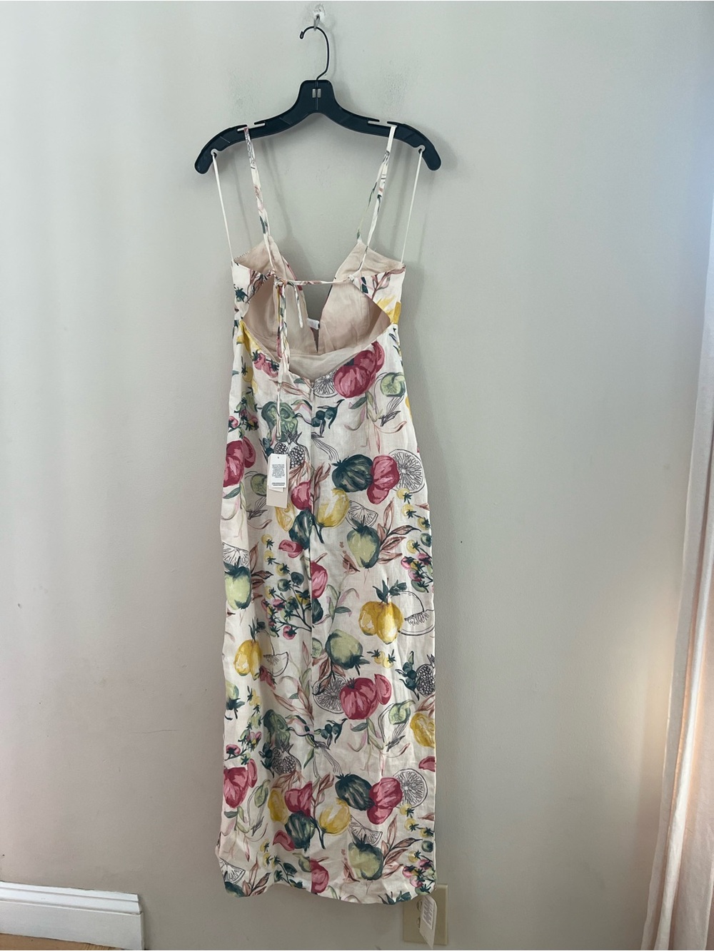 Abercrombie & Fitch Cream Floral Slip Midi Dress with Pink & Yellow Blooms - Picture 10 of 13